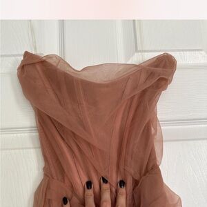 House of CB Strapless Dress in Dusty Rose